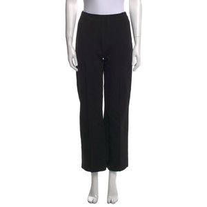 High Sport Kick Cropped Stretch Cotton Flared Pants Black Medium